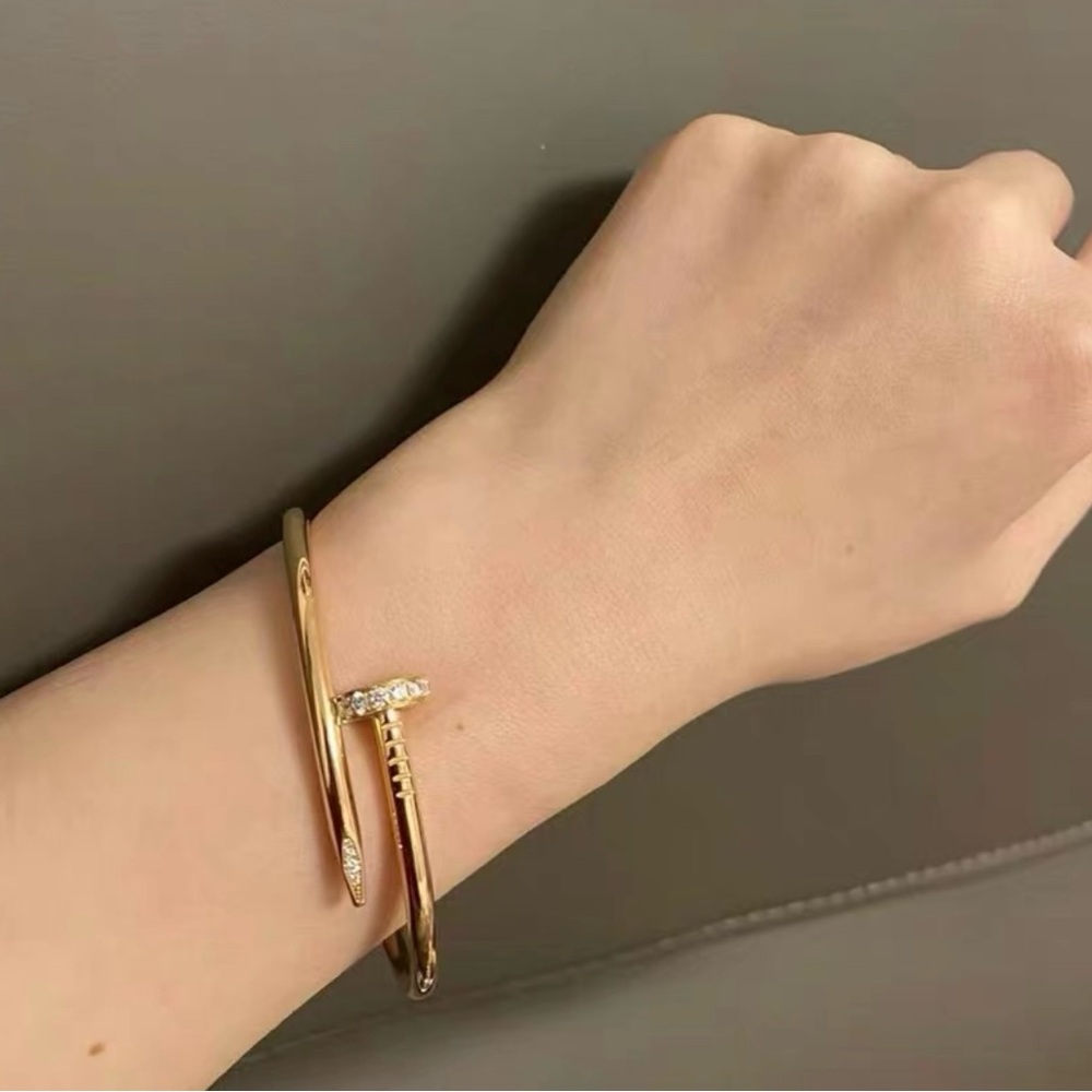 Gold Nail Clou Bracelet Bangle New